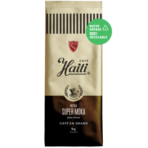 CAFÉ HAITI SUPER MOKA EN GRANO 1 KILO