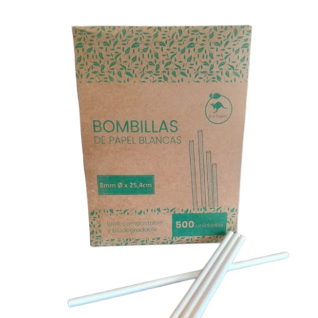BOMBILLA DE PAPEL BLANCA 8MM X 25,4 3 CAPAS 1X500