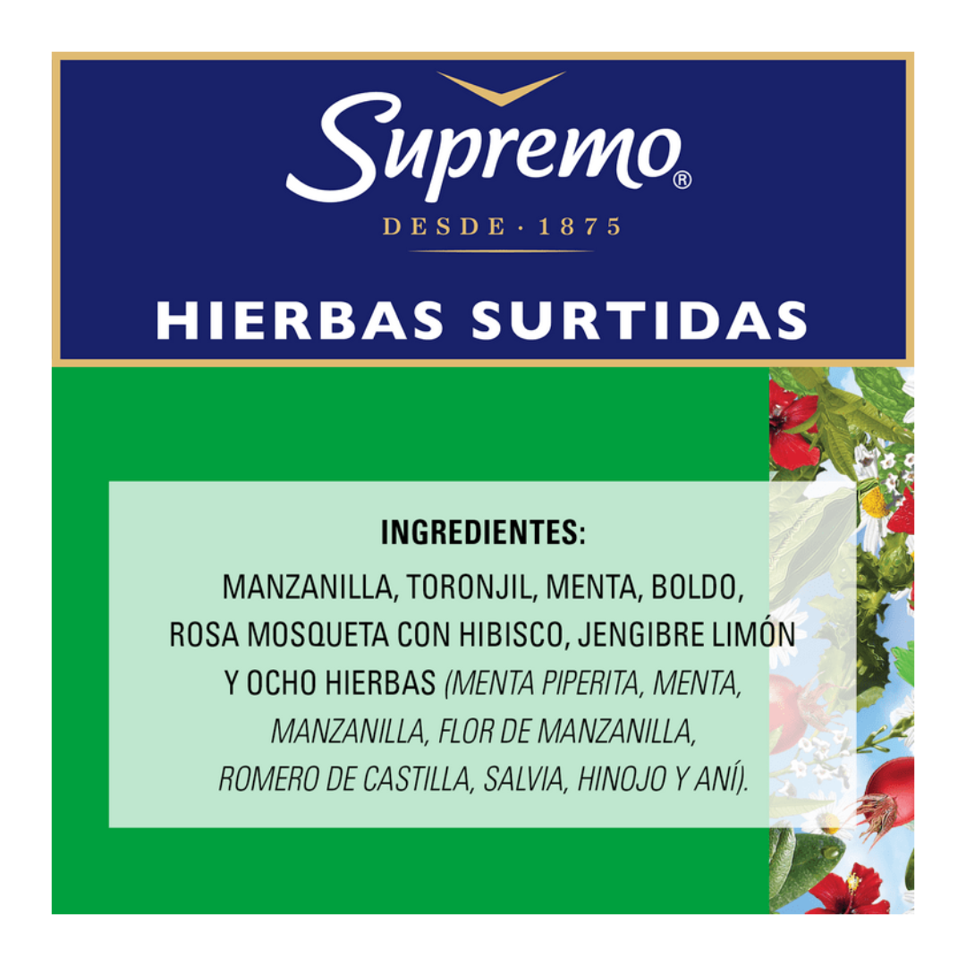 TE SUPREMO HIERBAS SURTIDAS 100 BOLSAS