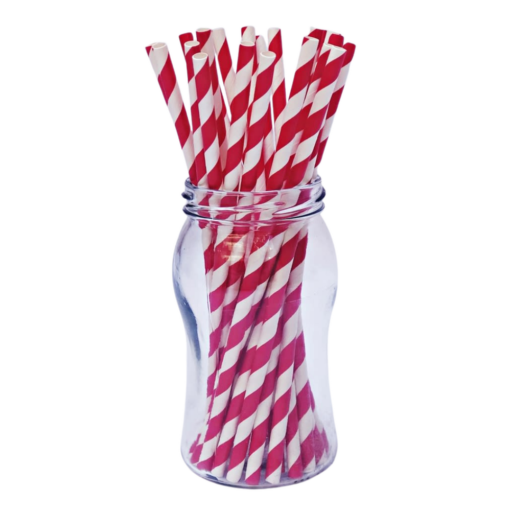 BOMBILLA PAPEL GRUESA BICOLOR ROJO 1X100