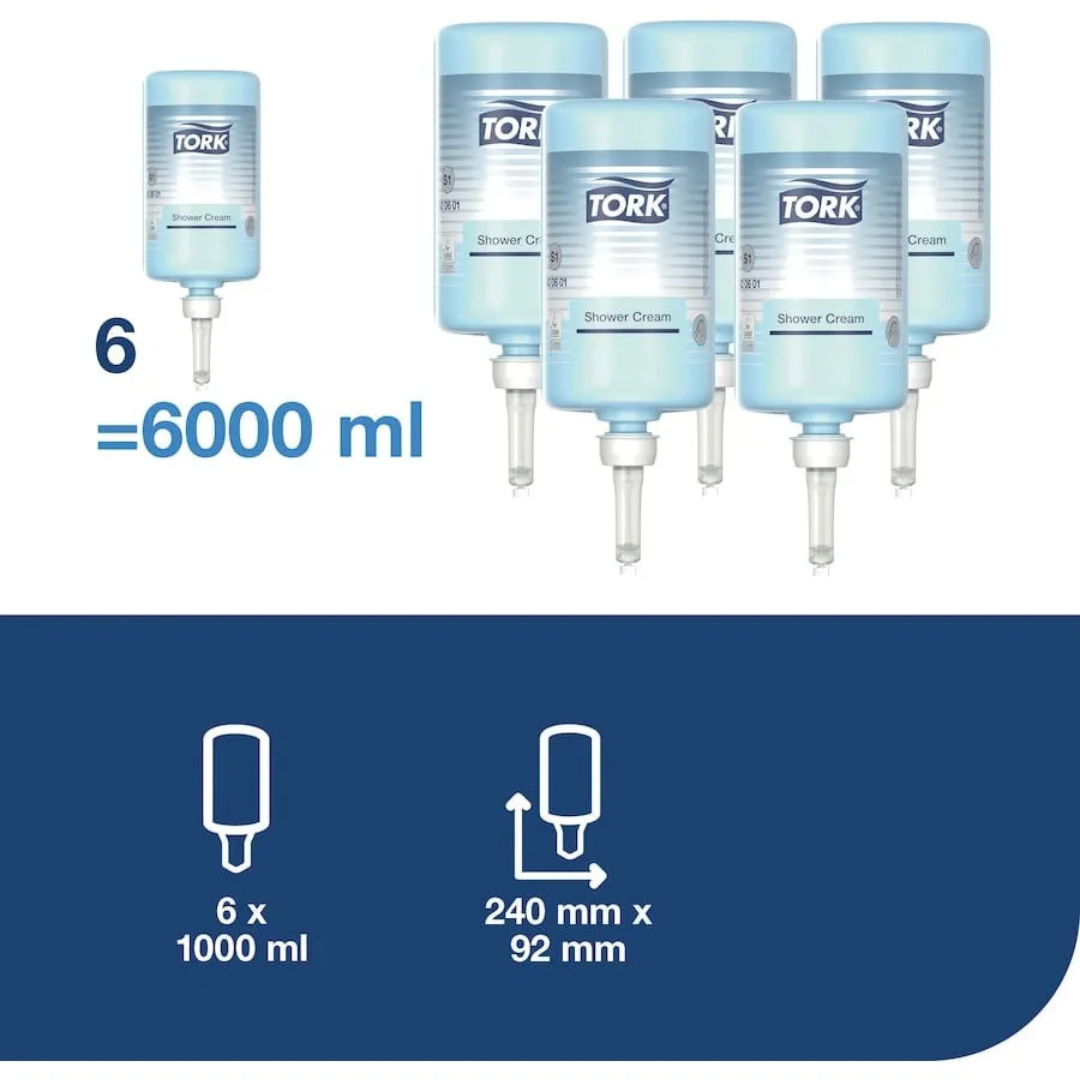 JA70003 TORK JABÓN LIQUIDO HAIR & BODY  6 SACHET X 1000 ML