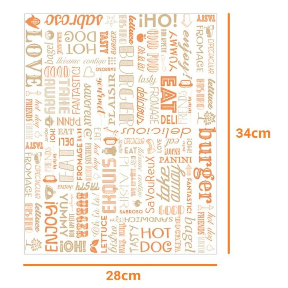 PAPEL ANTIGRASA  28X34 | PAROLE NARANJA