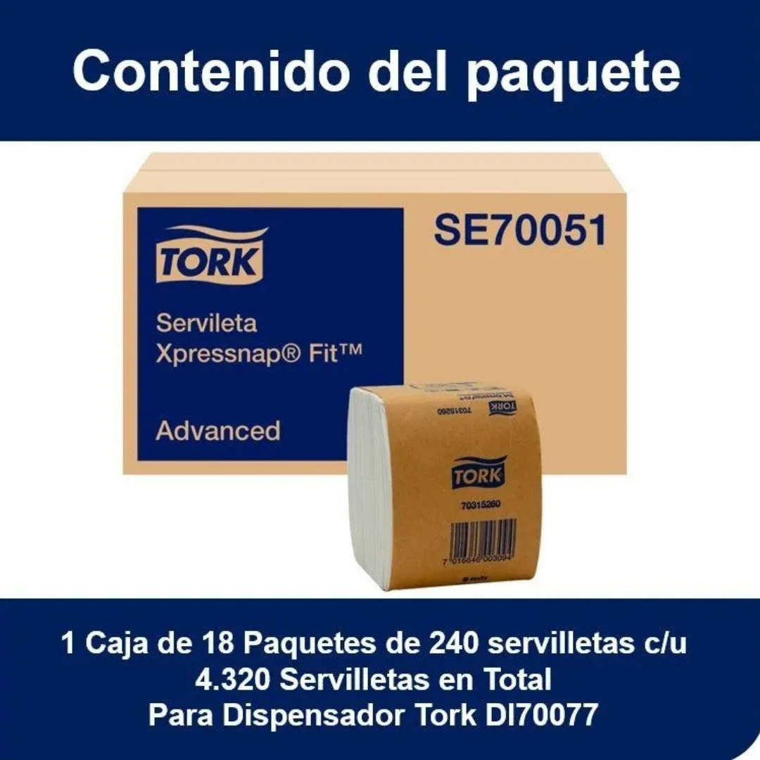 SE70051 70315260 SERVILLETA TORK XPRESSNAP® FIT 18X240
