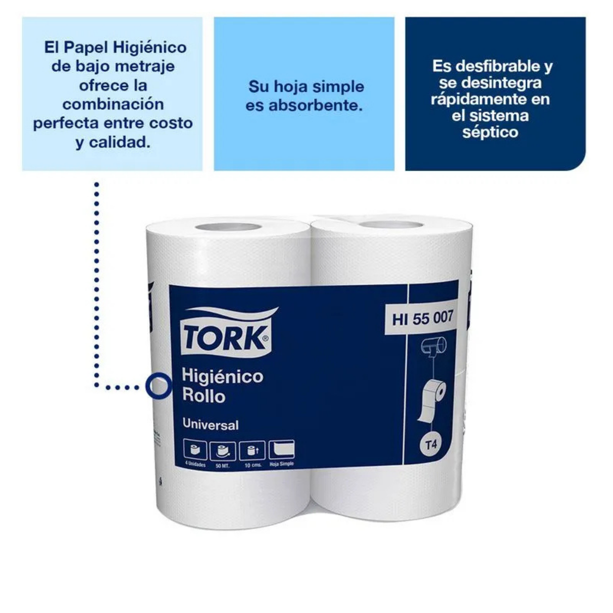 HI55007 TORK UNIVERSAL HIGIENICO ROLLO H/S 48X50