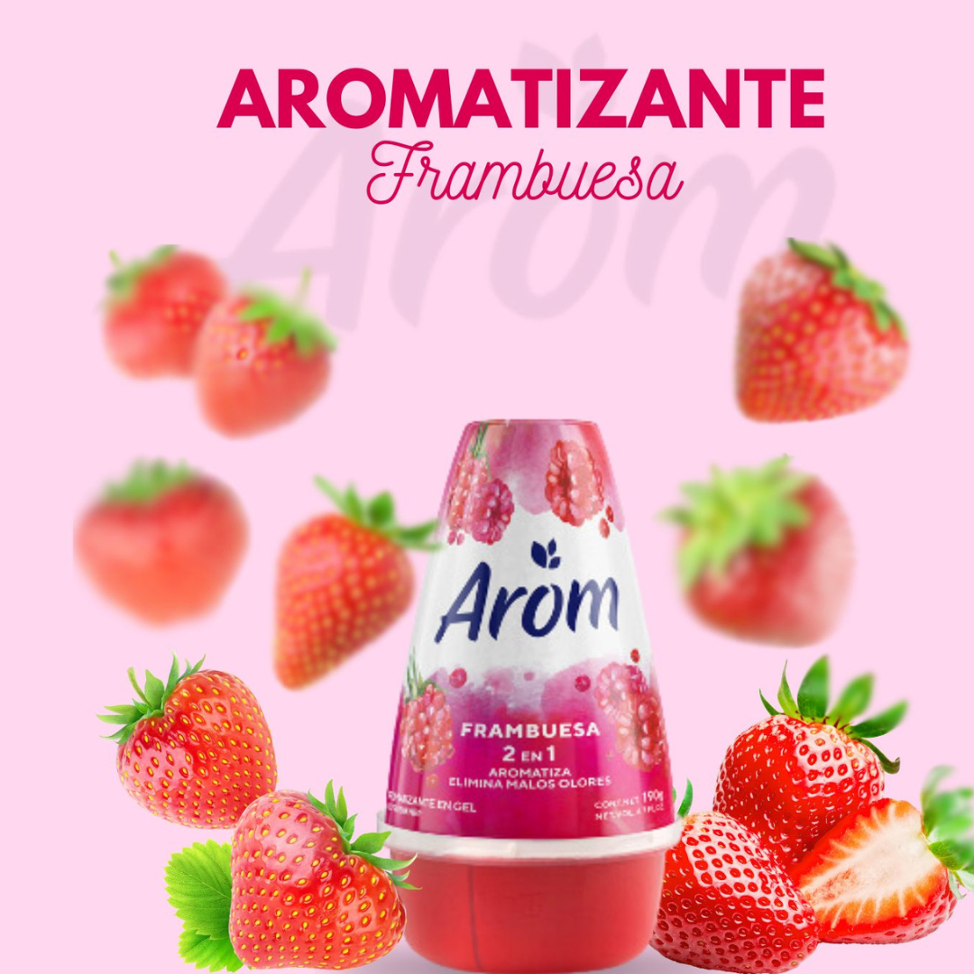 DESODORANTE AMBIENTAL CONO  FRAMBUESA 190 GRS AROM