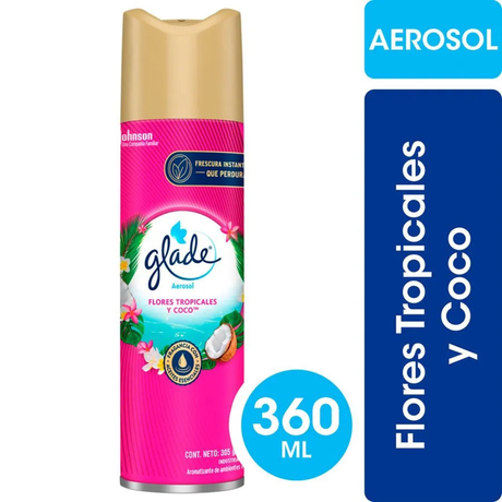 DESODORANTE AMBIENTAL GLADE 360 FLORES TROPICALES Y COCO