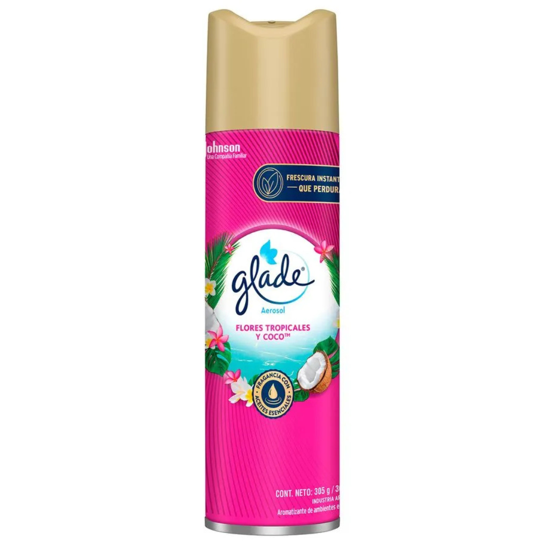 DESODORANTE AMBIENTAL GLADE 360 FLORES TROPICALES Y COCO