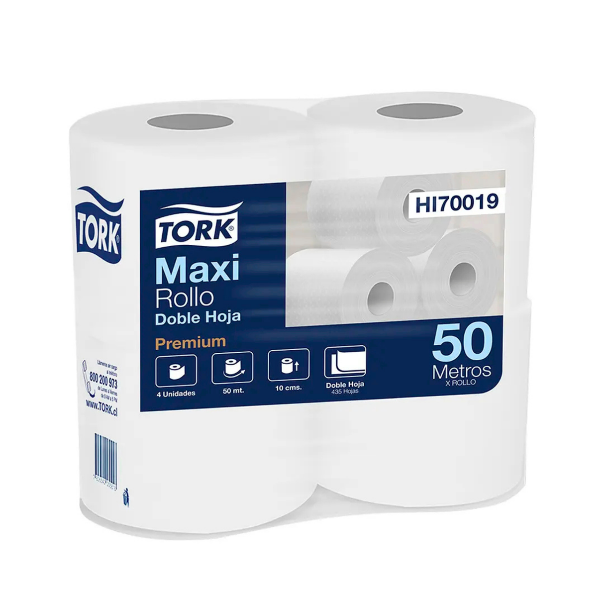 HI70019 TORK PREMIUM HIGIENICO ROLLO D/H 4 x 50 mtrs