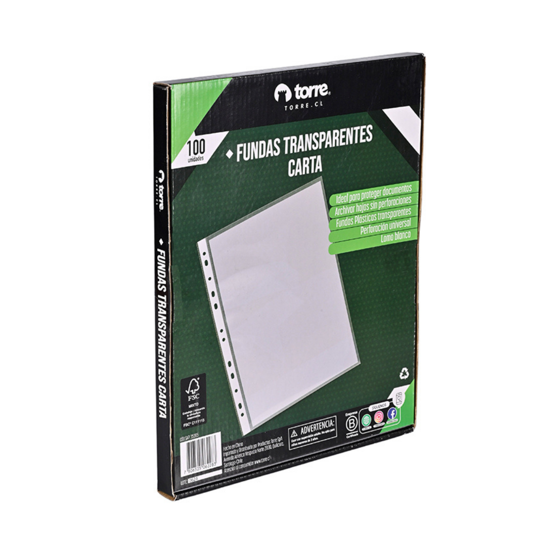 FUNDA CARTA TRANSPARENTE 100UNI - TORRE