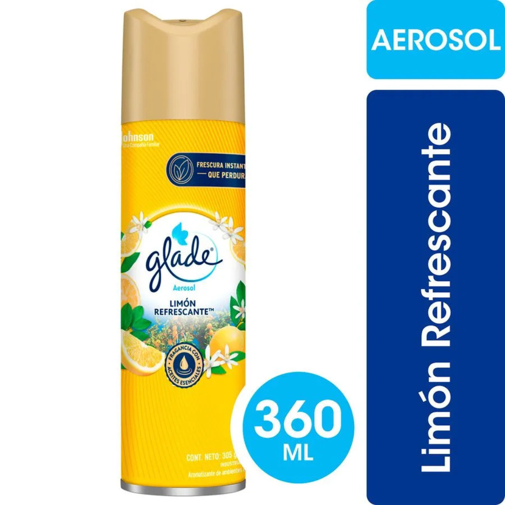 DESODORANTE AMBIENTAL GLADE 360 LIMON REFRESCANTE