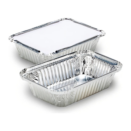 BANDEJA ALUMINIO 850 ML CON TAPA CARTON ALUMINIO (1X20) C20