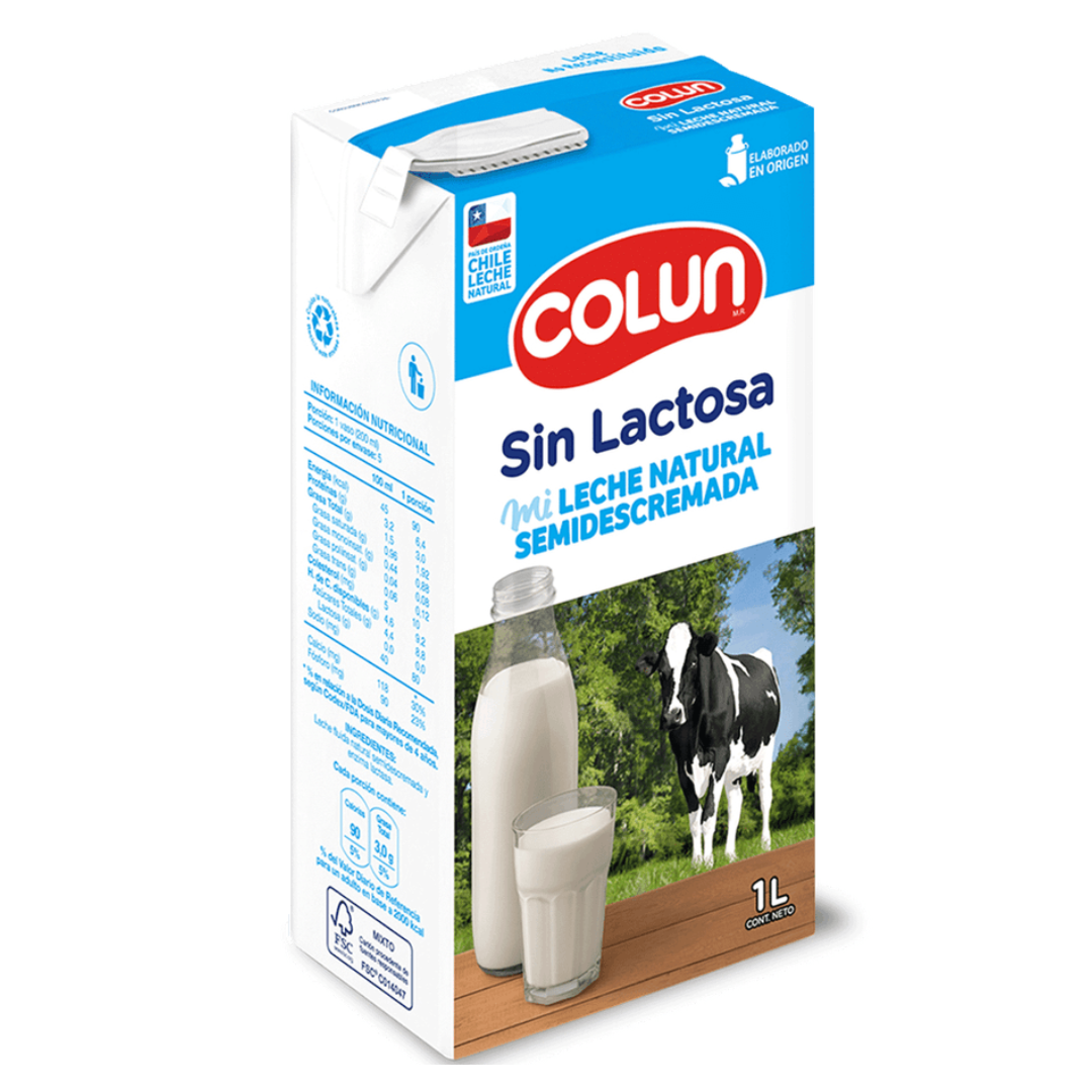 LECHE SEMIDESCREMADA S/LACTOSA 1 L COLUN