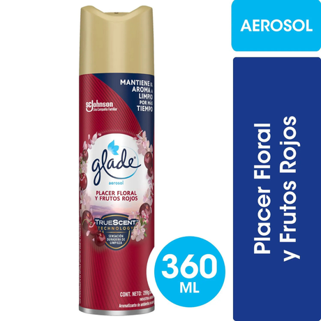 DESODORANTE AMBIENTAL GLADE 360 PLACERES FLORAL Y FRUTOS ROJOS
