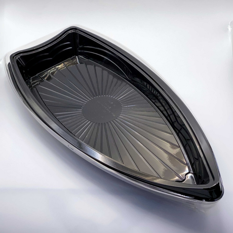 BARCO MEDIANO BASE NEGRA TAPA TRANSPARENTE SUSHI