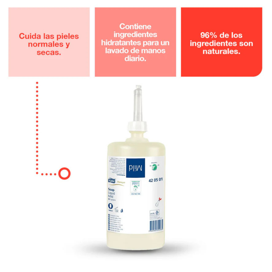 JA70002 TORK JABÓN LIQUIDO SUAVE 1X1000ML