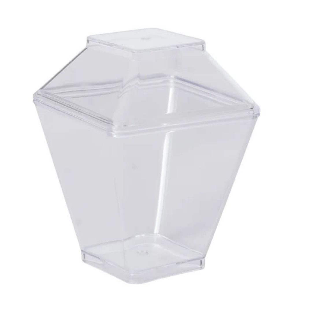 BASE / TAPA P/ POSTRE PS CUADRADO 220 ML / TIRA DE 10
