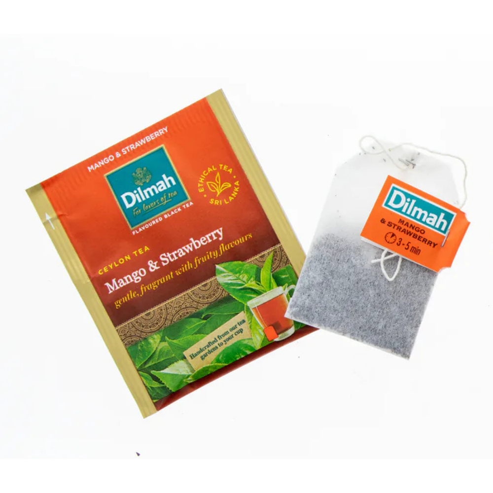 TE NEGRO DILMAH GOURMET MANGO Y FRUTILLA 1X25
