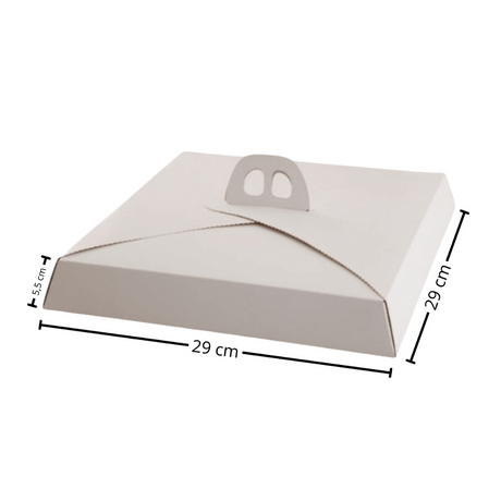 CAJA TARTALETA MEDIANA BLANCA 29X29X5.5
