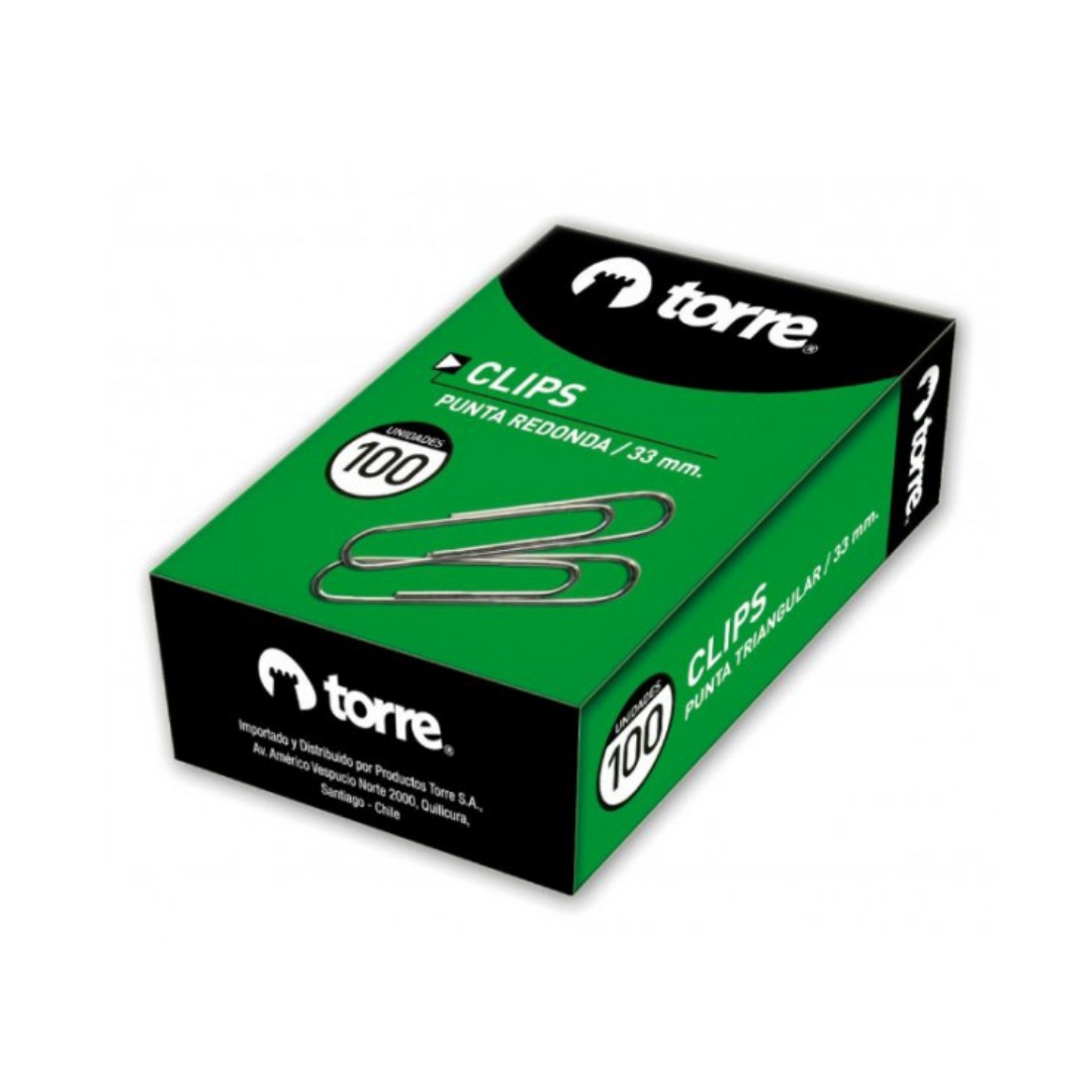 CLIPS TORRE 1 PUNTA REDONDA 33 MM 100 U