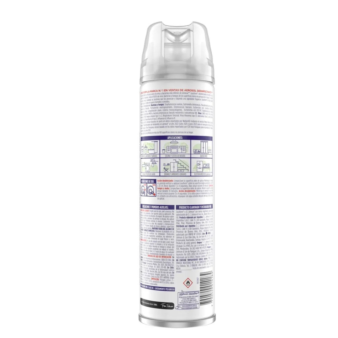 DESINFECTANTE DE AMBIENTES LYSOFORM LAVANDA AEROSOL 360 ML