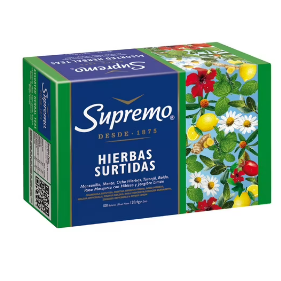 TE SUPREMO HIERBAS SURTIDAS 100 BOLSAS