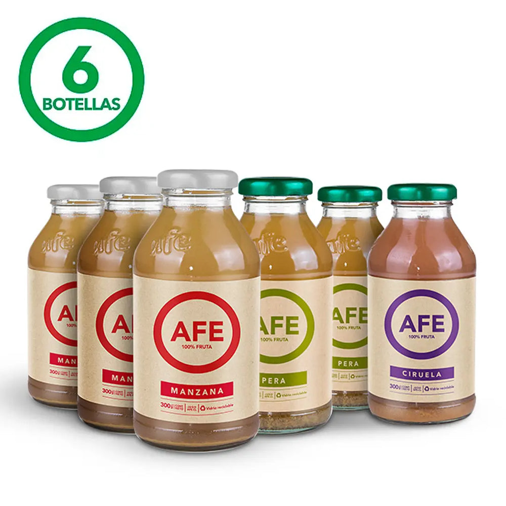 JUGO AFE 100% NATURAL SURTIDO  1X6 300 CC