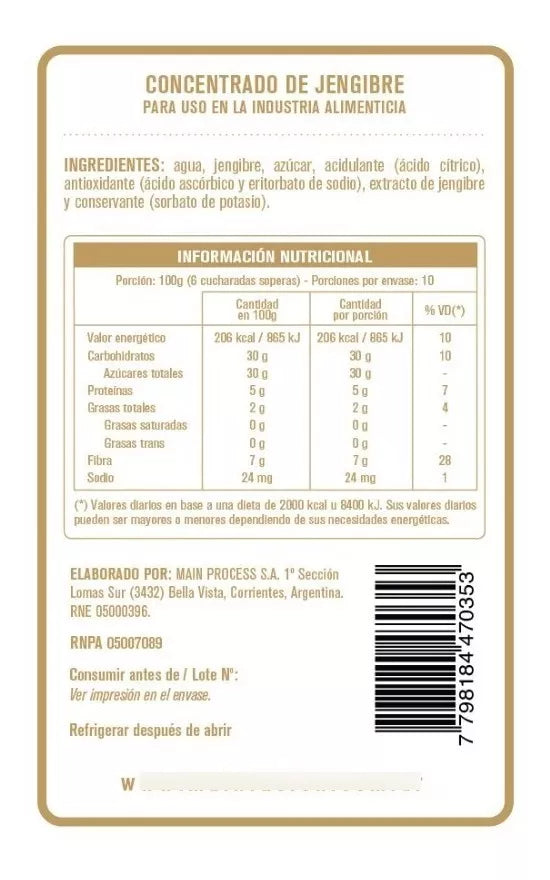 Main fusión Puré de Jengibre