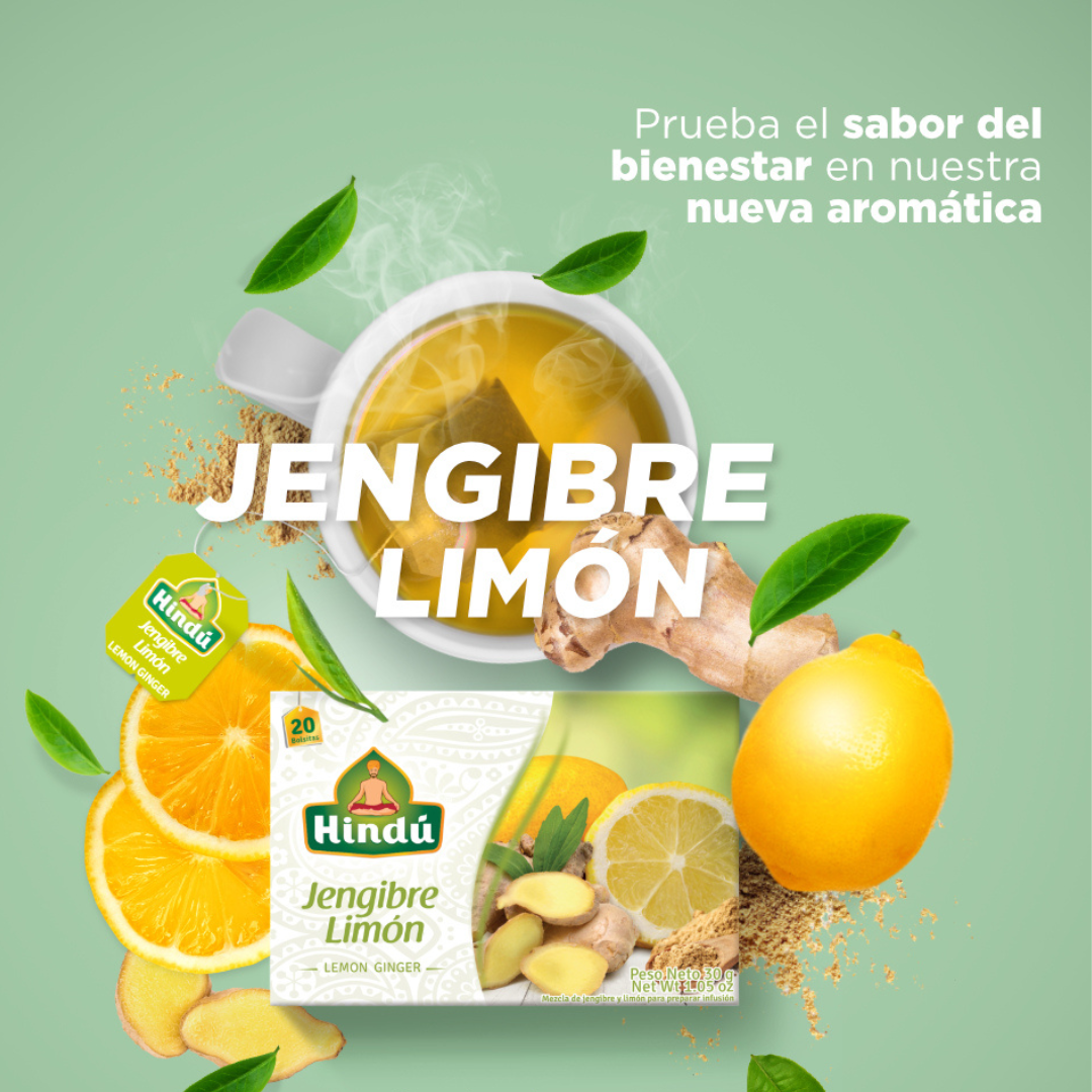 AROMATICA HINDU LAMINADA JENGIBRE LIMON X 20 UN