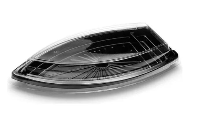 Barco Mediano base negra tapa transp. Sushi (1×100)
