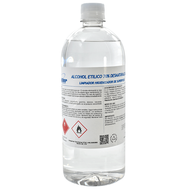 ALCOHOL ETILICO DESNATURALIZADO TECNICO 70% 1 LITRO - WINKLER