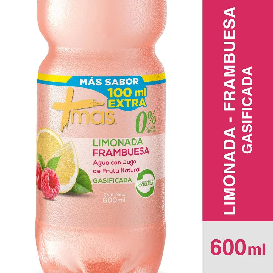 MAS LIMONADA FRAMBUESA C-G 12X600