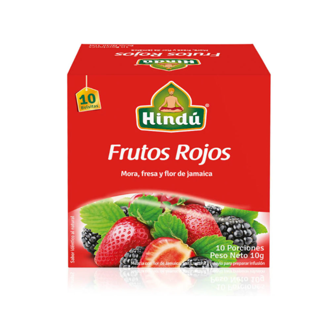 INFUSION FRUTAL HINDU FRUTOS ROJOS X 10 UNIDADES