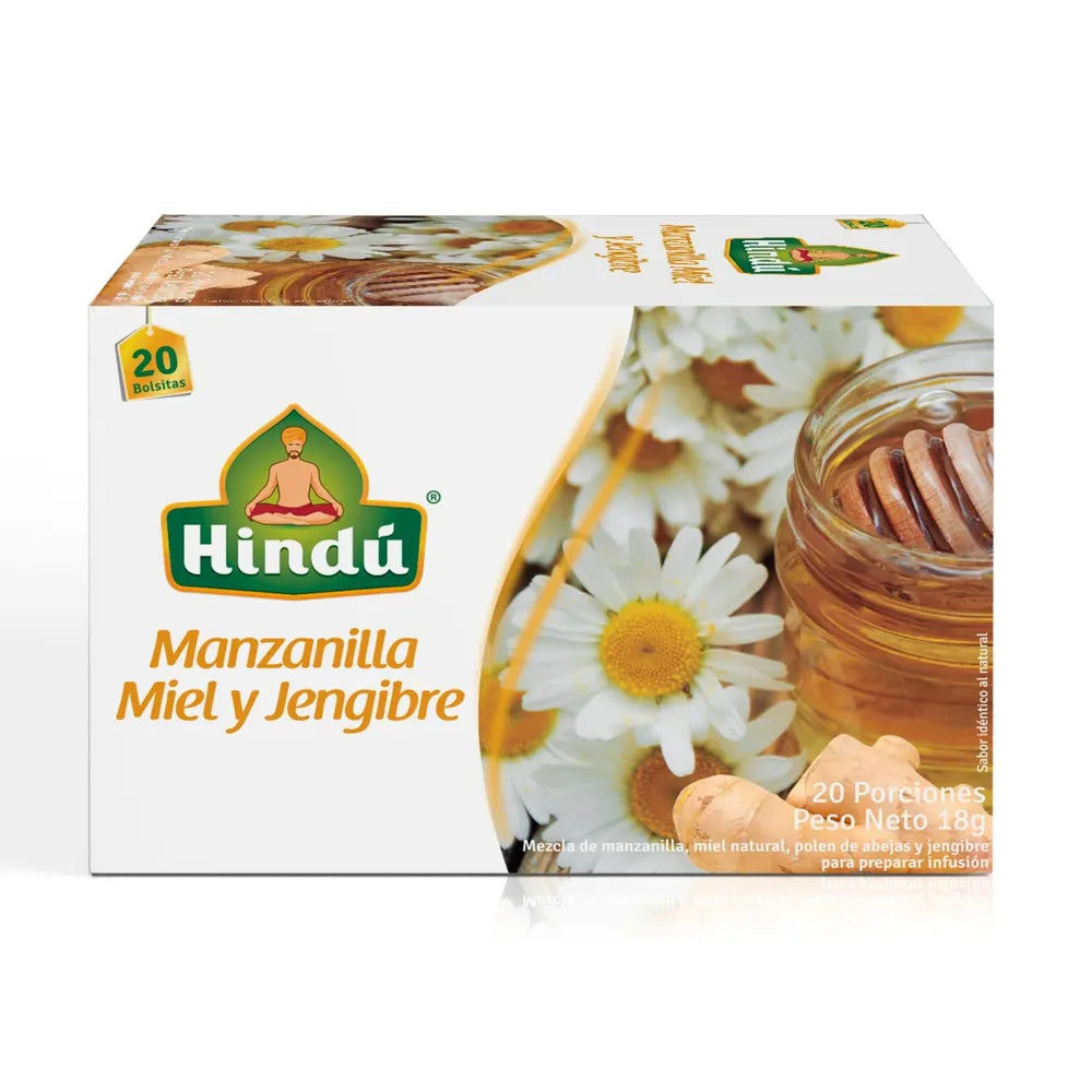 AROMATICA HINDU MANZANILLA MIEL Y JENGIBRE X 20 U