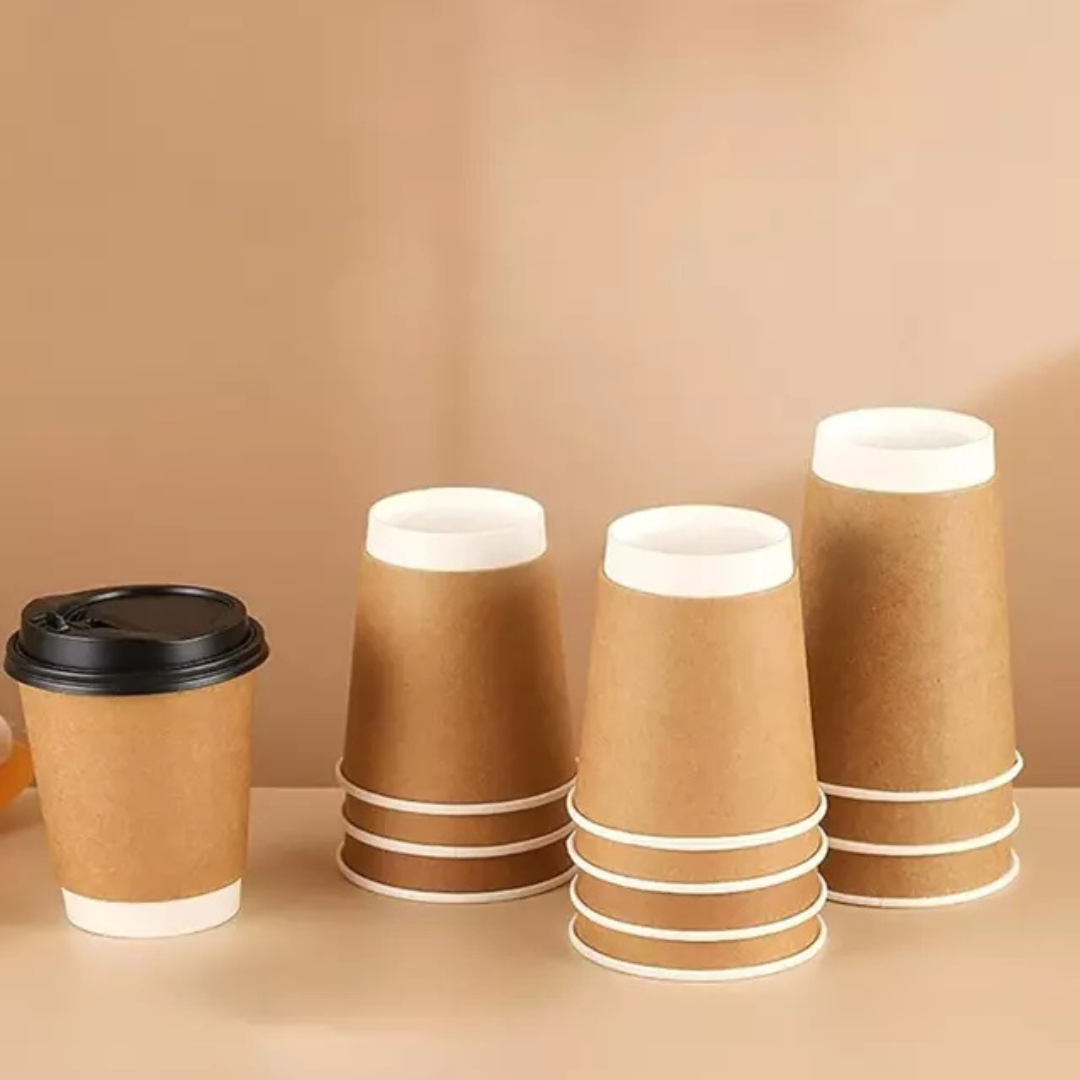 VASO 8 OZ DOBLE PARED KRAFT C/PE INTERIOR 1X25