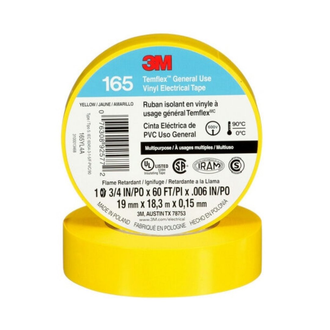 CINTA ELECTRICA AISLANTE TEMFLEX 3M 1500 AMARILLA 18MMX10M