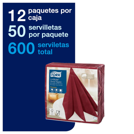 SE70036 TORK PREMIUM SERVILLETA LINSTYLE BURDEO 12X50