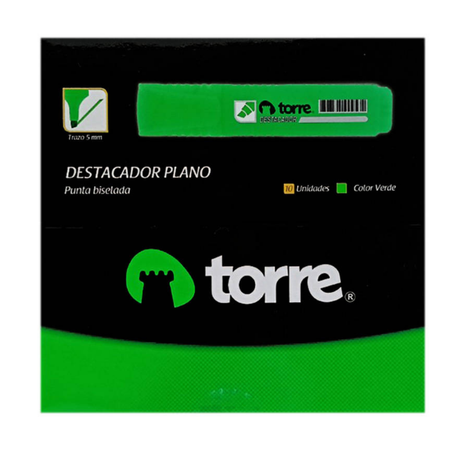 DESTACADOR PUNTA BISELADA PLANO VERDE - TORRE