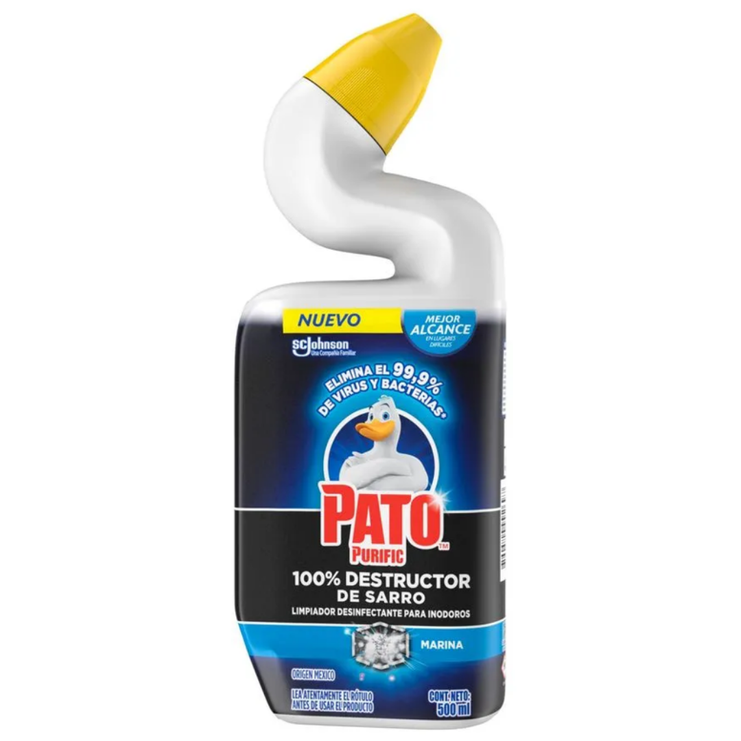 LIMPIADOR DE INODORO PATO PURIFIC DESTRUCTOR DE SARRO MARINA 500ML