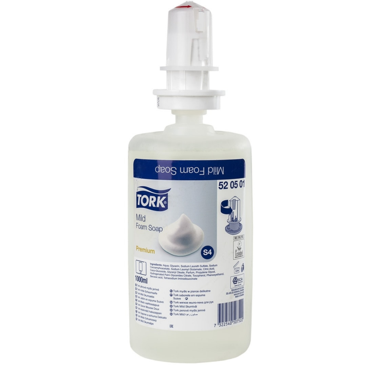 520701 TORK  JABON ESPUMA PREMIUM SUAVE SIN AROMA S4