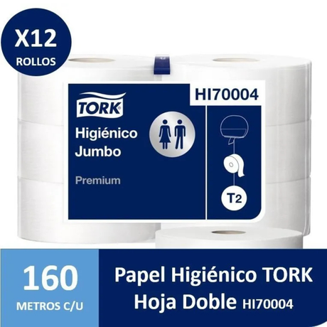 HI70004 TORK PREMIUM HIGIENICO JUMBO D/H 12X160 MT