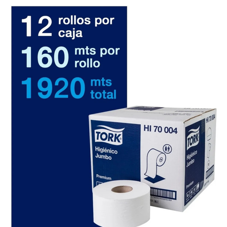 HI70004 TORK PREMIUM HIGIENICO JUMBO D/H 12X160 MT