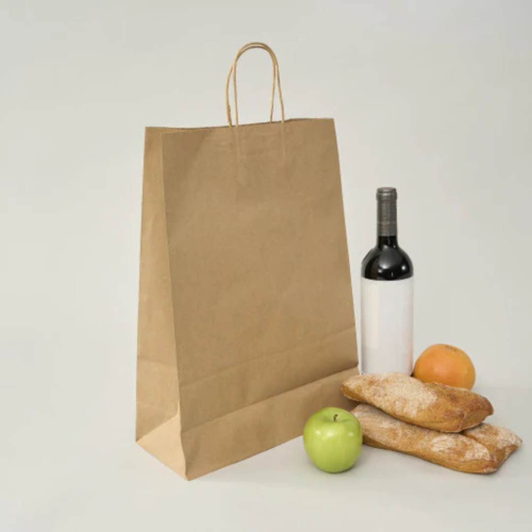 BOLSA PAPEL KRAFT CON ASA MANILLA BOLSPAC 30X12X42