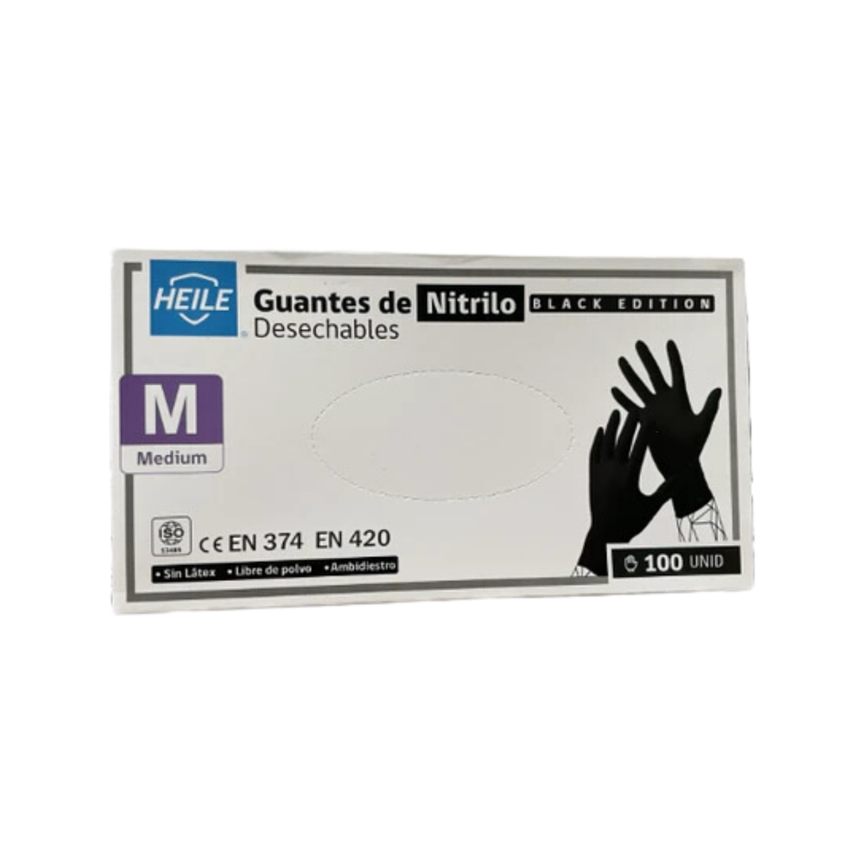 GUANTE NITRILO NEGRO TALLA M