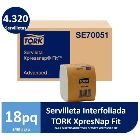 SE70051 70315260 SERVILLETA TORK XPRESSNAP® FIT 18X240