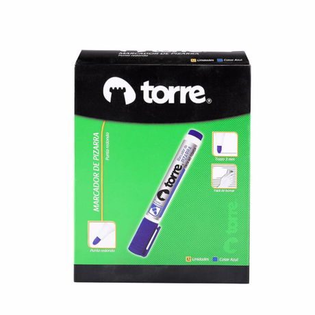 MARCADOR PIZARRA PTA REDONDA AZUL TORRE