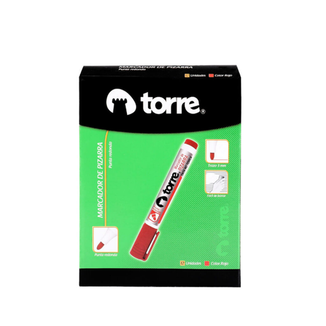 MARCADOR PIZARRA PTA REDONDA ROJO TORRE