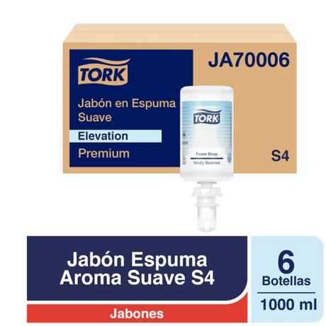 JA70006 TORK  JABON ESPUMA PREMIUM SUAVE 6 SACHET X 1000 ML