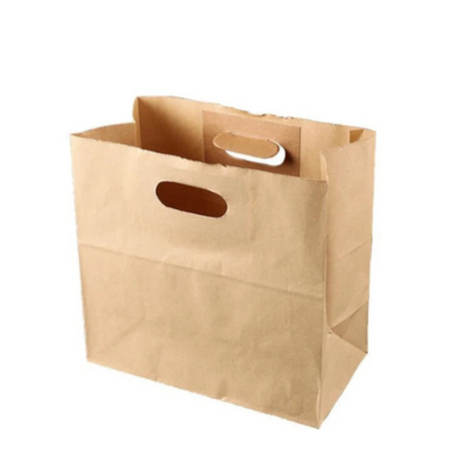 Bolsa Kraft 22X28X15 Cm Asa Troquel plast