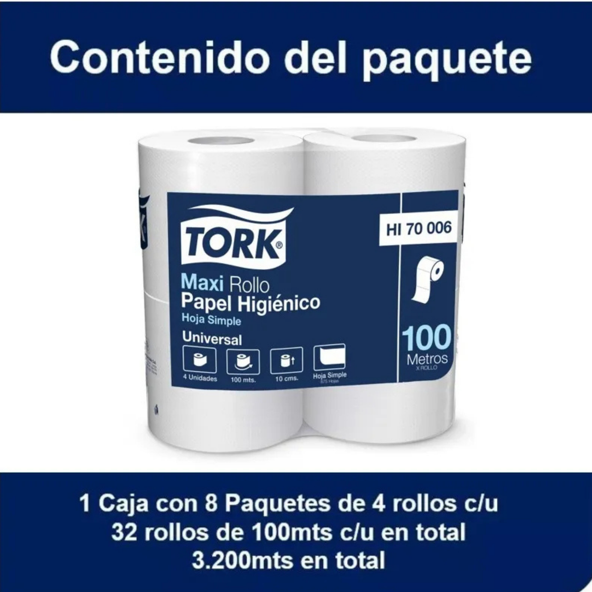 HI70006 TORK UNIVERSAL HIGIENICO ROLLO H/S 32X100 MT