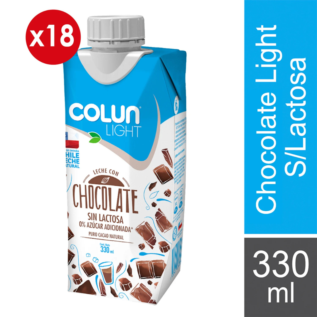 LECHE CHOCOLATE LIGHT SIN LACTOSA 330ML 1X18 | COLUN